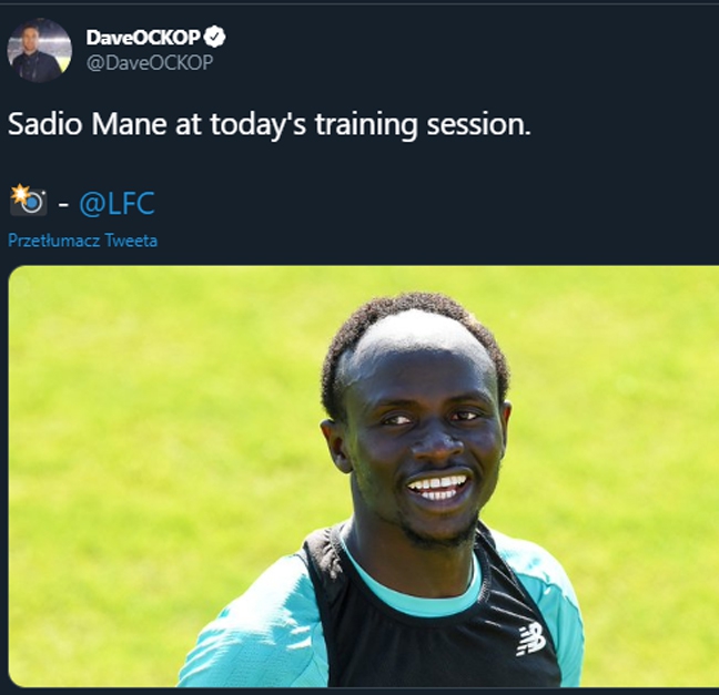 Tak aktualnie wygląda Sadio Mane! :D